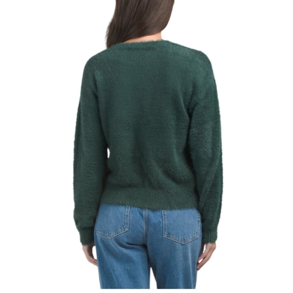 GEMMA+ JANE V-neck Faux Angora Sweater - Picture 2 of 3